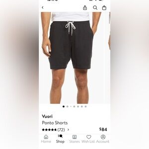 Vuori Black Ponto Shorts - size Large